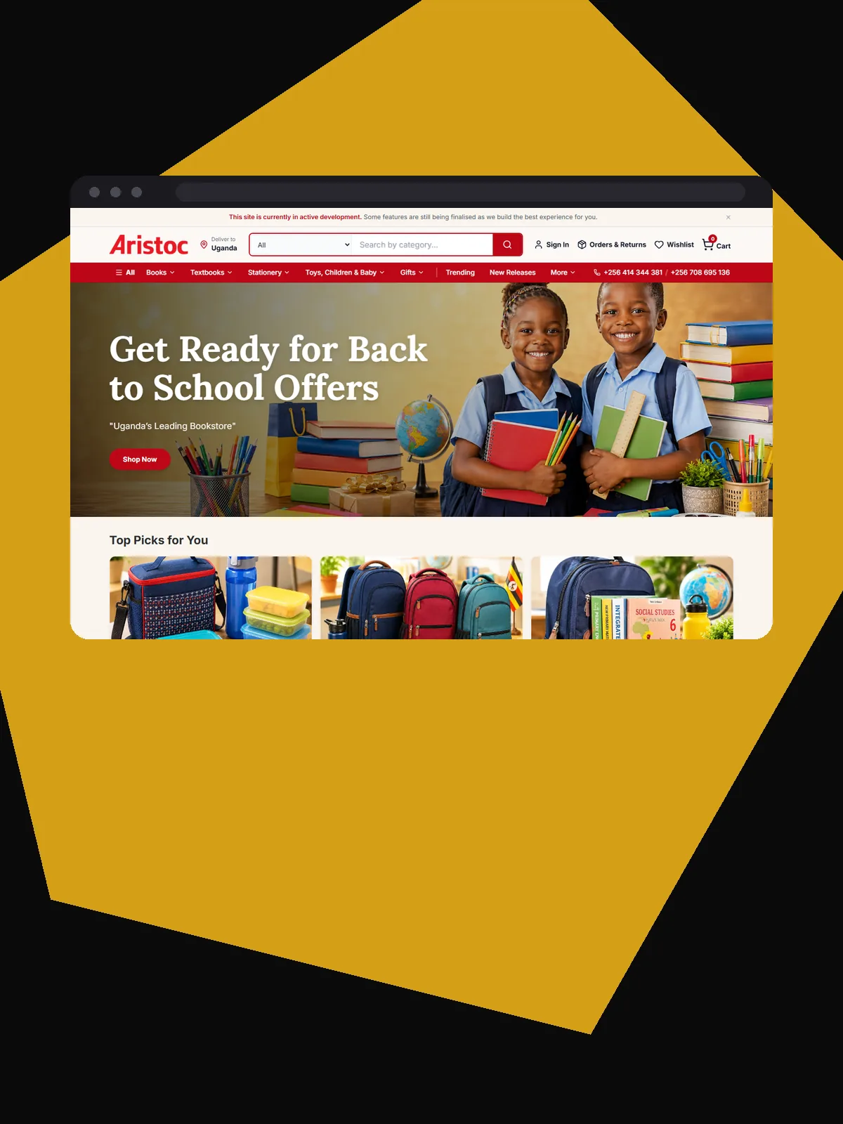 The Aristoc Booklex online bookstore storefront