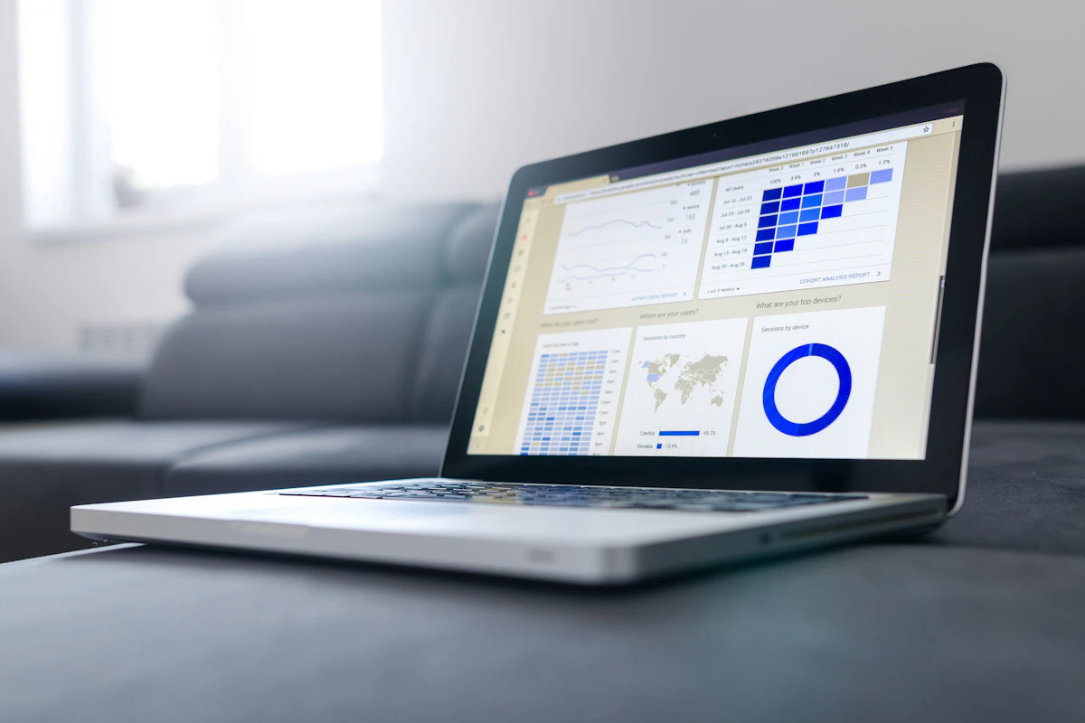 Data charts displayed on a computer screen